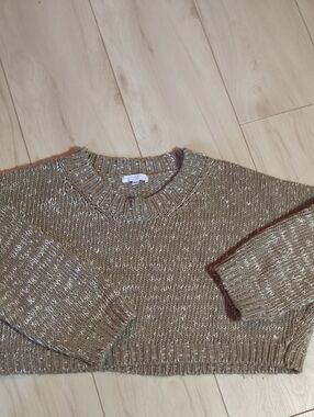Slouchy Wide Cotton Crop Sweater